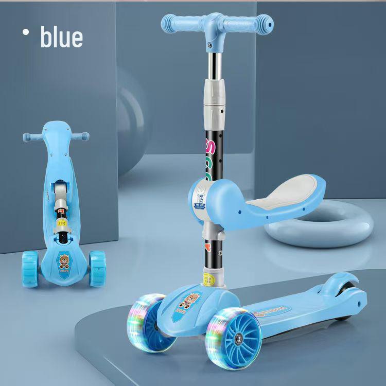 Foldable Children's Scooter with Music & Lights for Ages 3-12