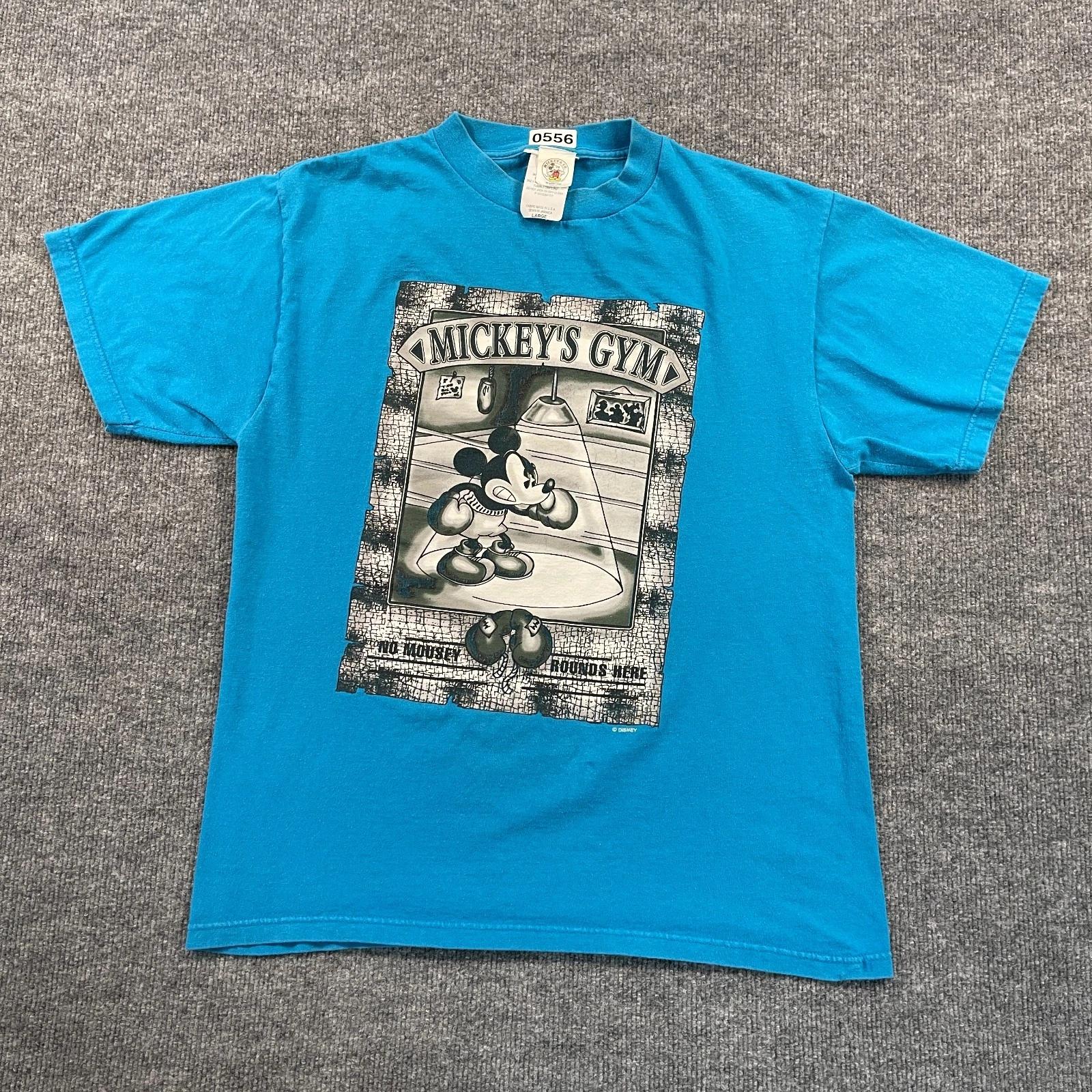 Vintage 90s Mickey Mouse Gym Shirt Medium 20x26 Blue S