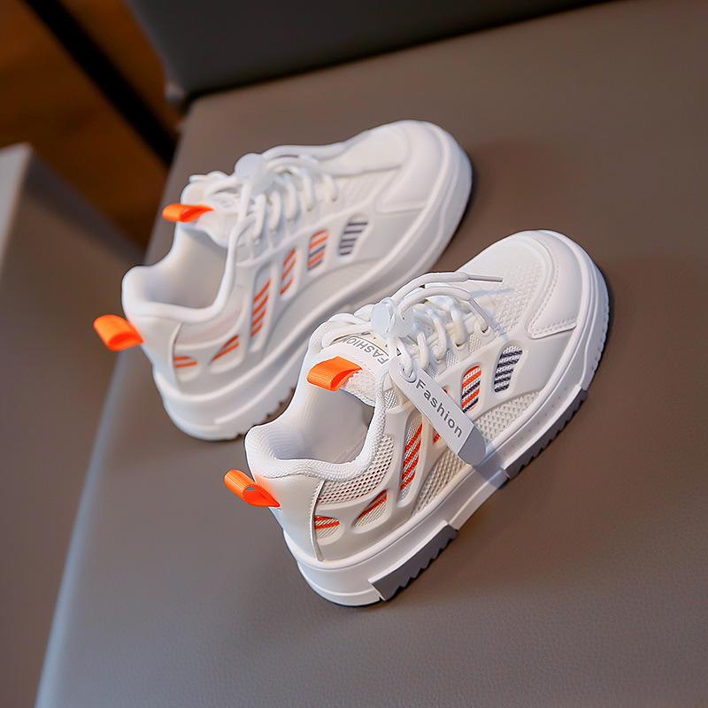 

Children s board shoes 2025 spring new comfortable and fashionable breathable boys and girls single shoes casual student mesh sports shoes 31 оранжевый