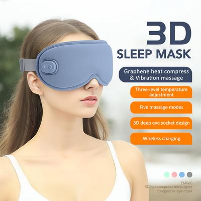 3D Eye Mask For Sleeping Wireless Electric Graphene Heating Vibration Eye Massager Anti Dark Circles Puffiness Fatigue Relief