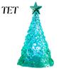 Decorative Tree for Window Display Glowing Christmas Night Light, Mini Lighted with Star, Indoor Modern Minimalist Atmosphere Faux Crystal Tabletop