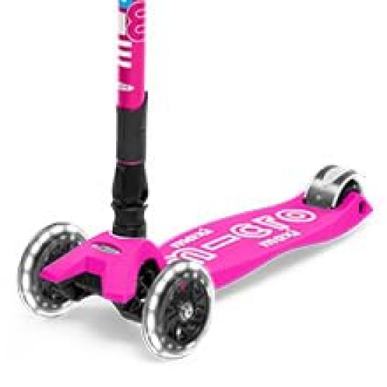 Maxi Micro Foldable Deluxe LED Maxi Micro Foldable Deluxe LED Kickboard Children Shocking Pink [Official Shop]