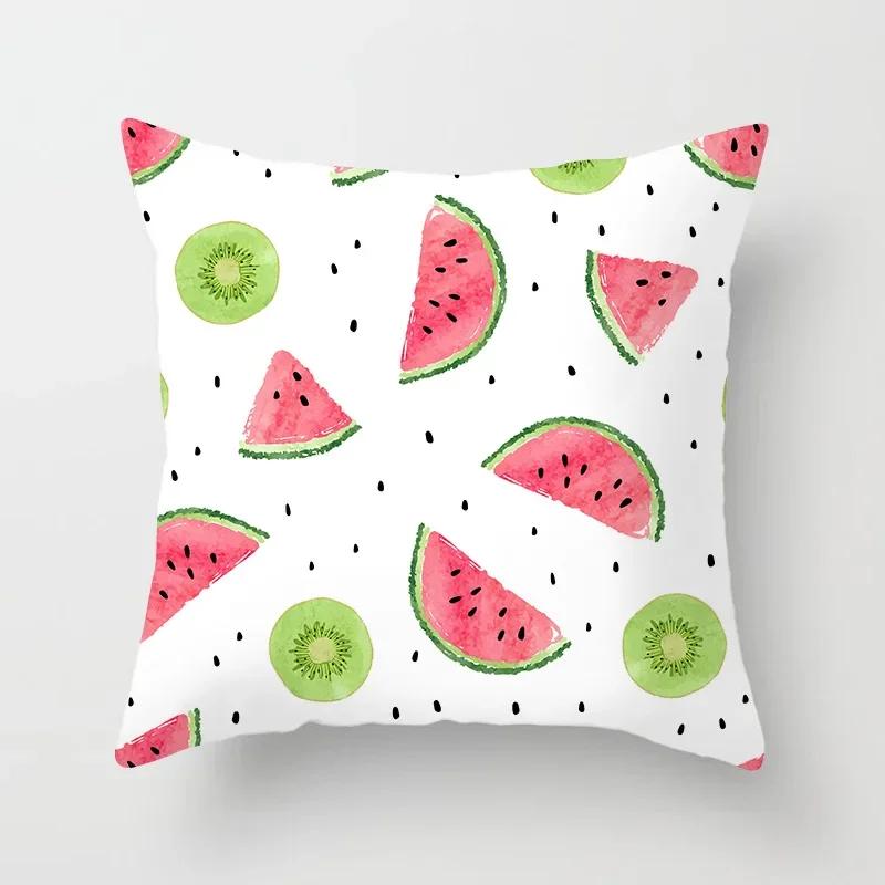 45*45 Fruit Cushion Cover For Wedding Decoration Pillow Case Avocado Orange Strawberry Print Home Decor Party