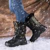 Outdoor Waterproof with Fur Plush Warm Shoe New Winter Camouflage Men Snow Boots Rain Shoes Casual Mid-Calf Work Motorcycle Boot