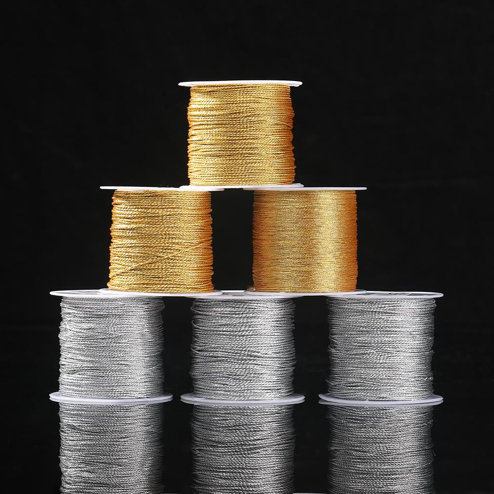 Handmade Gold & Silver Thread for DIY Weaving: Chinese Knot Tassel Bracelet Material, Small Coil Roll