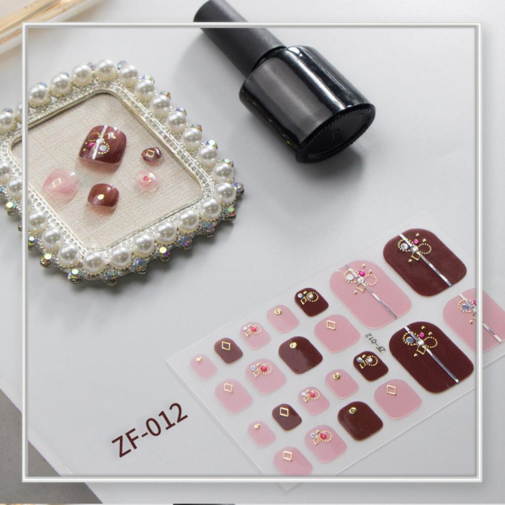 Three-dimensional Toenail Sticker 3D Imitation Drill Toenail Nail Patch Waterproof and Long-lasting Whitening Toenail Sticker Full Sticker