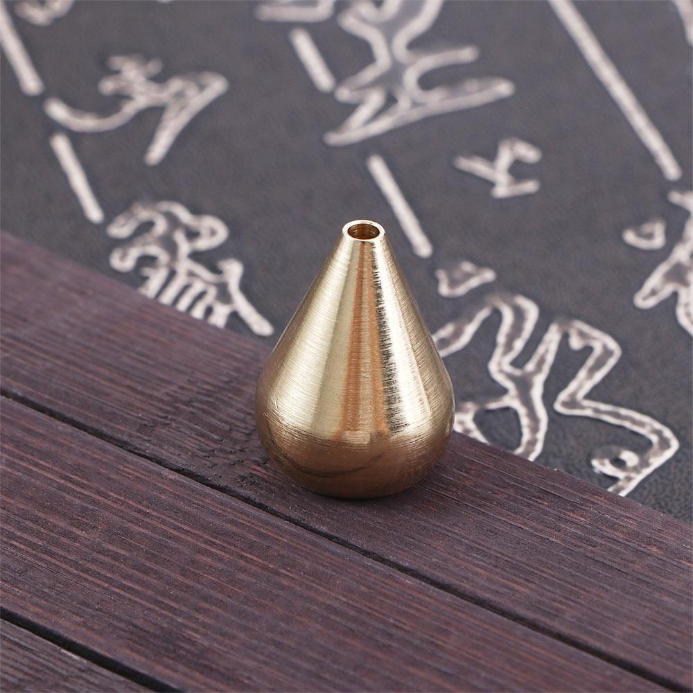Water Drop Shape Portable Buddhism Metal Temples Sandalwood Coil Base Home Decoration Incense Base Incense Stick Holder
