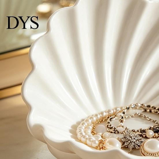 Ohrring-Aufbewahrungsschale Weiße Muschel Schmuckschale, 3D-gedruckter Halter, Dekorativer Ringhalter Schale Schlüssel für Ringe Ohrringe Halsketten Entgratungsfreier Organizer