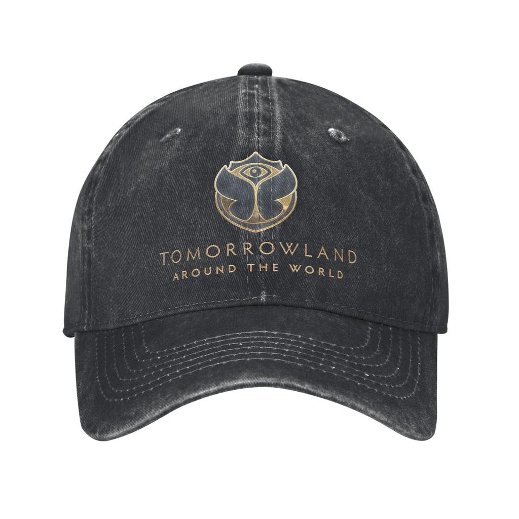 Unisex Women Tomorrowlanded 2025 Printed Hats Fashion Distressed Denim Washed Magical Futuristic Festival Baseball Cap Adjustable