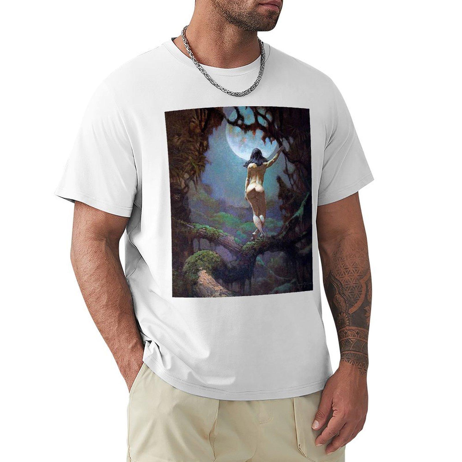 Frank Frazetta The barbarian girl TShirt cheap stuff aesthetic clothes shirts men S