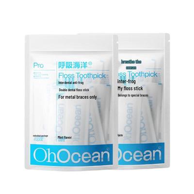 Breathing Ocean Double Line Mint Dental Floss Sticks