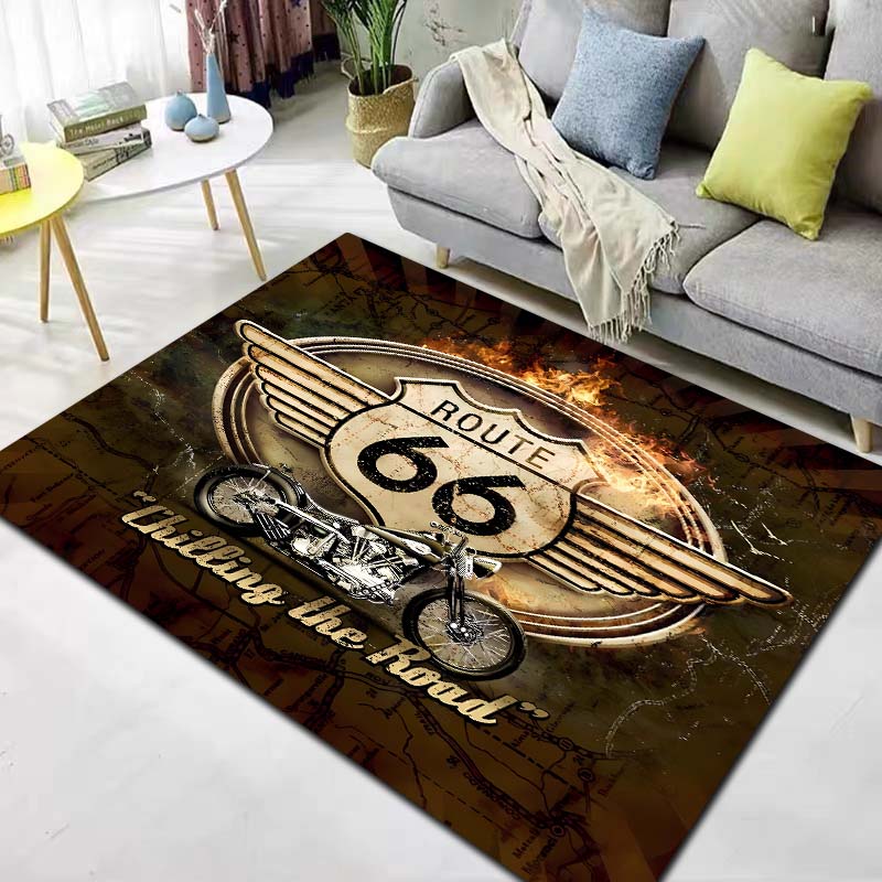 HD Vintage American History Route 66 Mother's Road Carpet Living Room Bedroom Home Decor Kitchen Bathroom Non Slip Carpet Gift