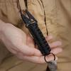 Military Paracord Keychain Ring Survival Kit with Carabiner Braided Cord Rope Lanyard Emergency Knot Tools for Camping Outdoor