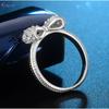 925 Sterling Silver Bowknot Bow Knot Cubic Zirconia Rhinestone Rings For Women Fashion Trendy Wedding Engagement Jewelry