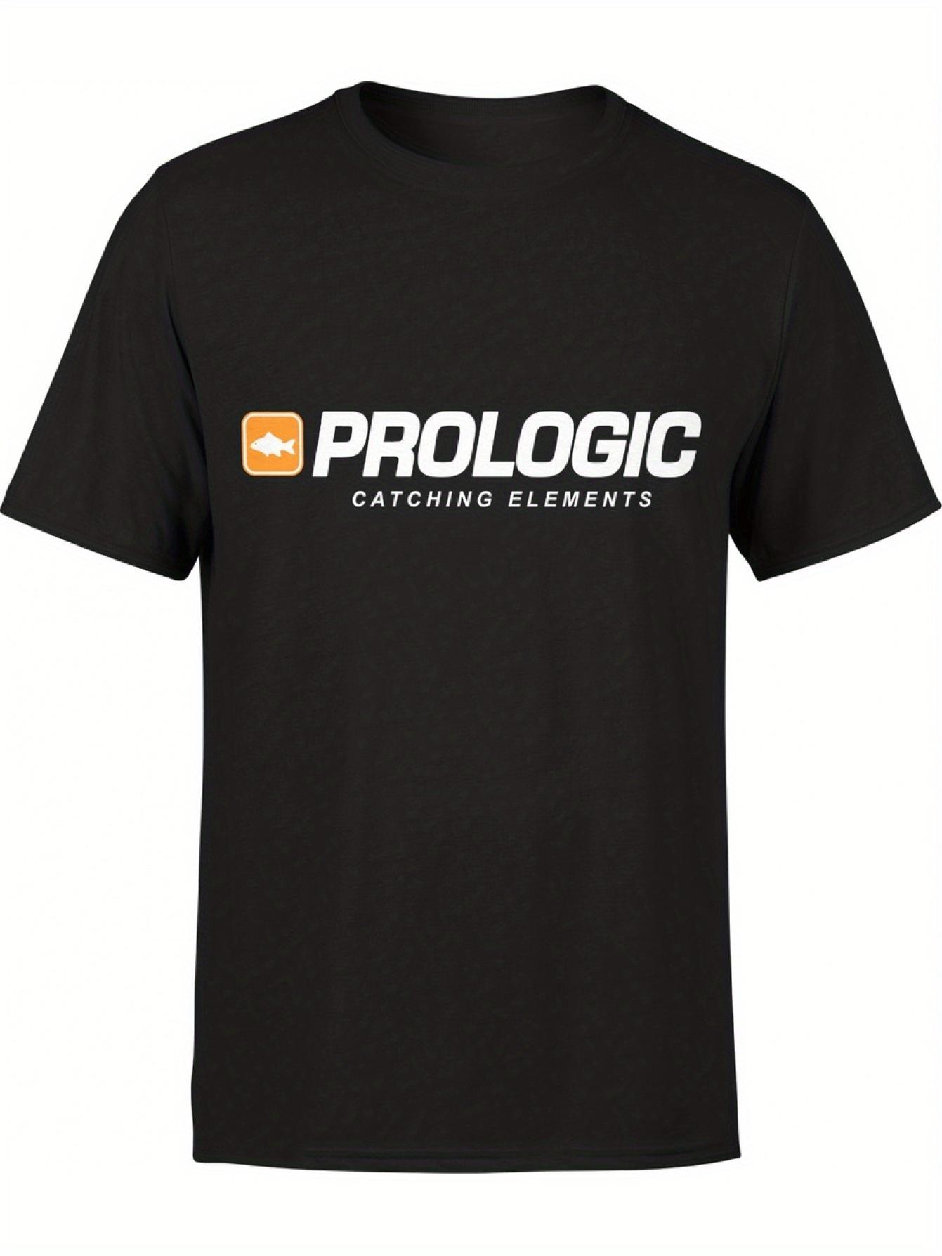 New Retro Fishing T-Shirt - Black with an Orange Prologic Logo And Fishhook Print XXL