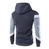 Men Hoodie Contrast Color Drawstring Autumn Winter Loose Patchwork Sweatshirt Male Clothes