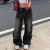 Jeans Y2K Street Baggy Moda Americana Retrò Pantaloni Denim Larghi Base Grunge Vita Bassa Pantaloni da Tuta Donna Coreana