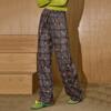 COOLHUT Retro Plaid Print Wide-Leg Pants