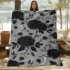 1pc Skin-friendly Black Rose and Moon Pattern Digital Print Blanket, Suitable for All Seasons, Sofa Throw, 100% Polyester Fiber, Soft and Comfortable,