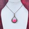 Thulite pendant copper wire wrapped gemstone pendant original thulite jewelry handmade pendant copper jewelry gifts for him designer pendant