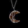 Natural Crystal Crescent Moon Pendant – Tree of Life Necklace