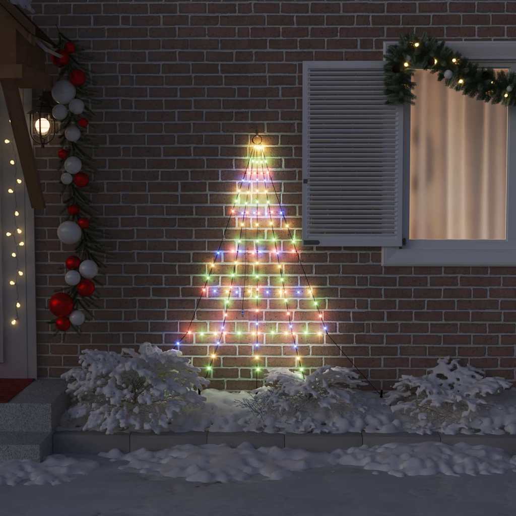 LED Christmas Tree with Ground Spikes Multicolored 182 cm Metal