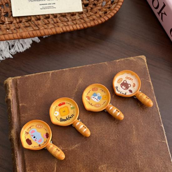 5Pcs Girl Hairpins Cartoon Multiple Patterns Pan Shape Secure Hold Hair Clips Side Bang Hair Pins Versatile Hair Accessories