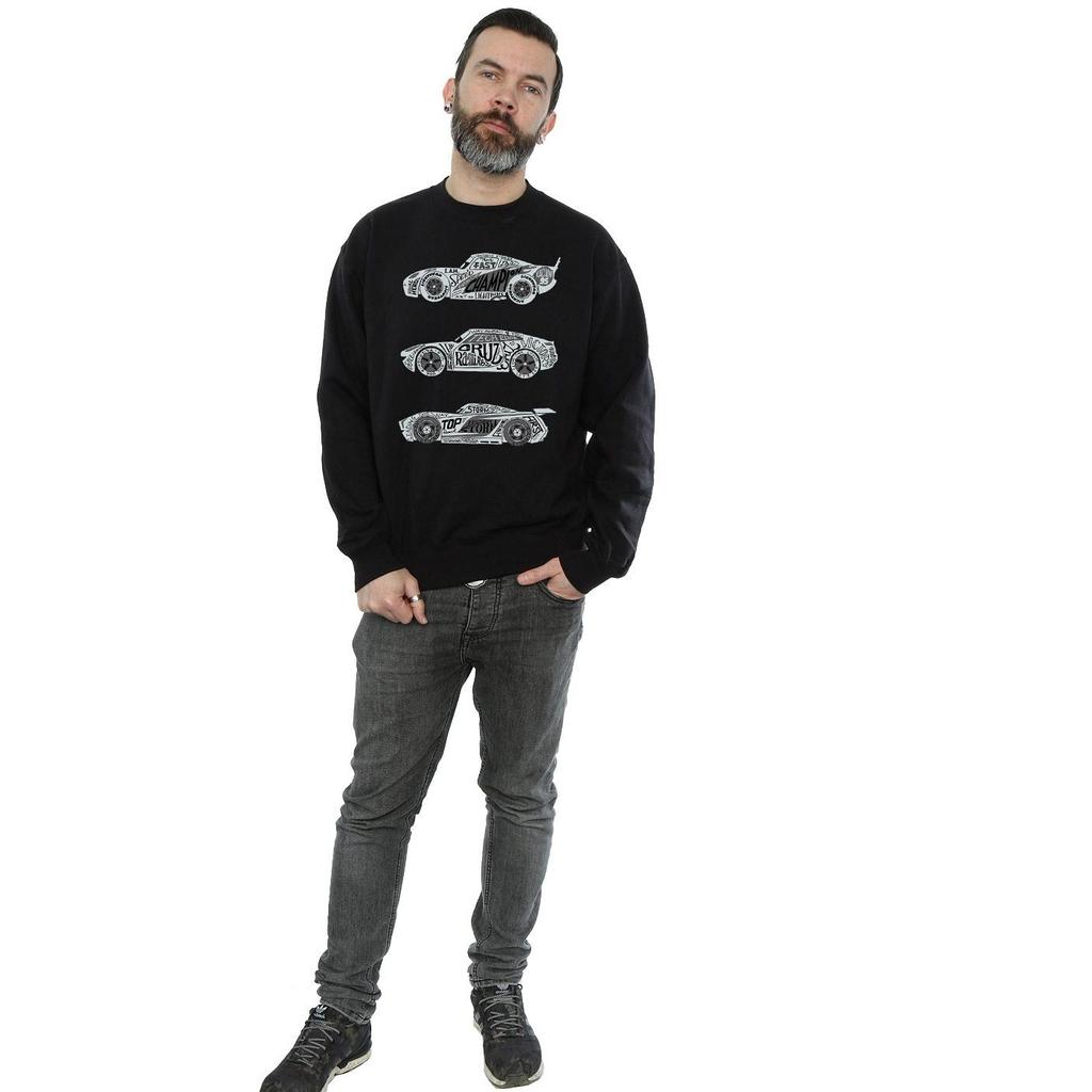 Disney Mens Cars Text Racers Sweatshirt