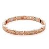 Cross Magnetic Bracelet for Women Rose Chain 6.5mm Wide Stainless Steel Female Benefit Health Energy Jewelry Waterproof