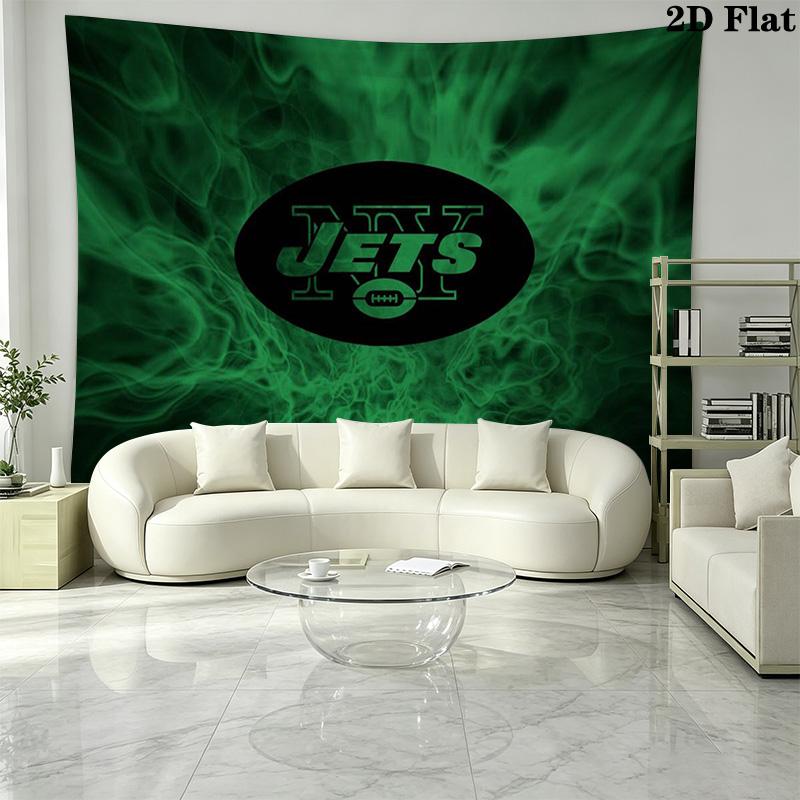 New york jets Logo Wall Tapestry Aesthetic Wall Hanging Printed Fabric Blanket Decorative Tapestries for Bedroom Living Room Home Decor