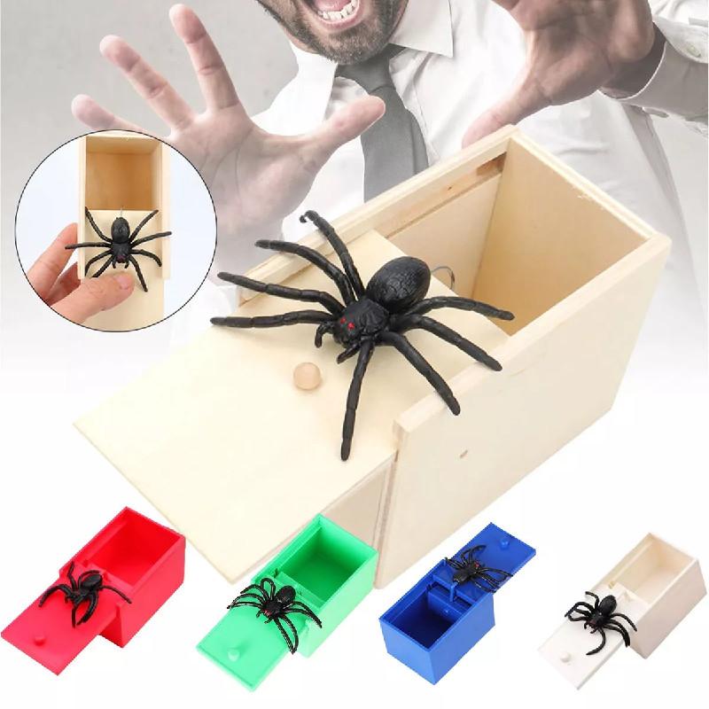 Prank Halloween Spider Toy Hidden In A Box Fake Spider Play Gag Joke Gift Scare