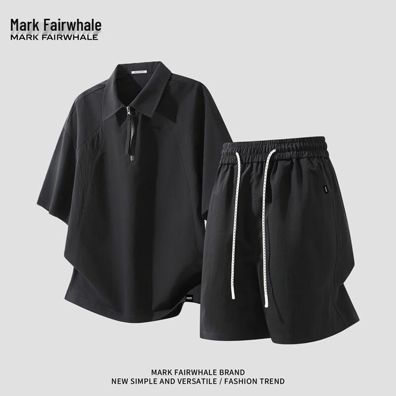 

Mark Fairwhale Men s Half-Zip Polo & Shorts Set 4XL