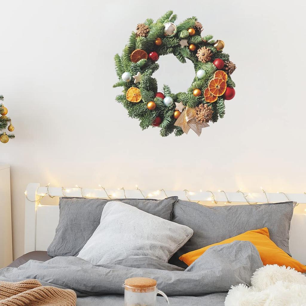 Christmas Wreath Santa Window Wall Stickers Self Adhesive Glass Decals Holiday Home Decoration