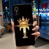 Superior Fashion Couple Soft Silicone Black Phone Case For ZTE Blade A31 Case Shockproof Crown Letter Pattern Shell