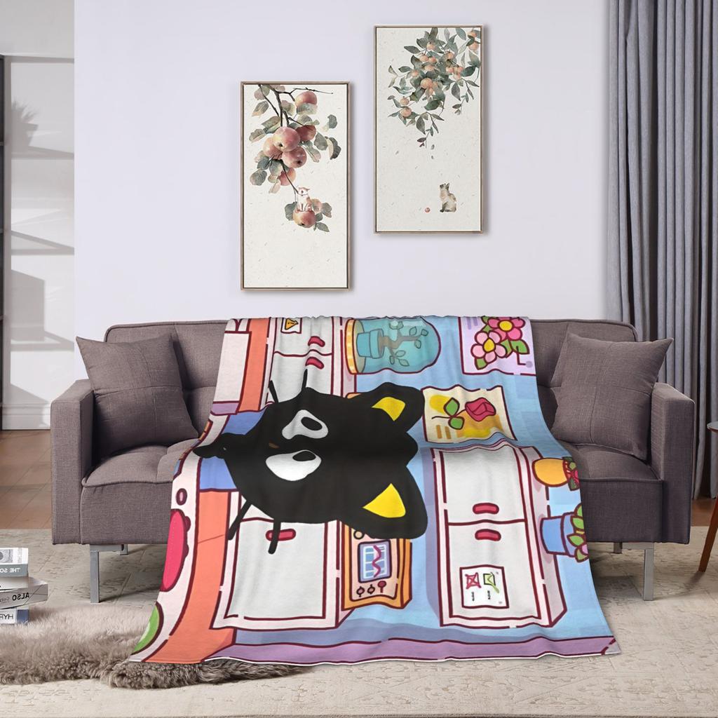 Süße Chococats Decke Schwarze Katze Super Warm Bedruckt Plüsch Bettwäsche Überwürfe Für Studenten Wohnkultur Flanell Tagesdecke Bettbezug