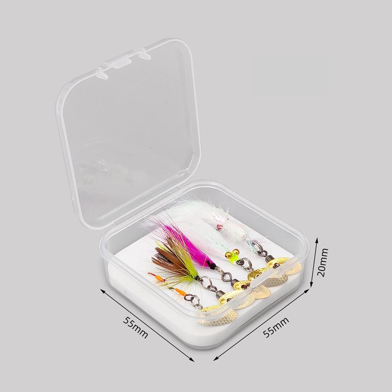 Combo 5pcs Mixed Fly Fishing Spinner Lures Kit Willow Leaf Spoons with Hand-Tied Streamer Fly for Trout Chub Panfish Fishing