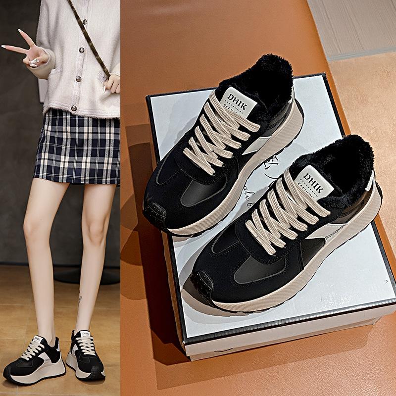 ins Korean version of the new velvet dad shoes women's 2025 winter sports Forrest Gump shoes casual shoes platform height increase BN025-1