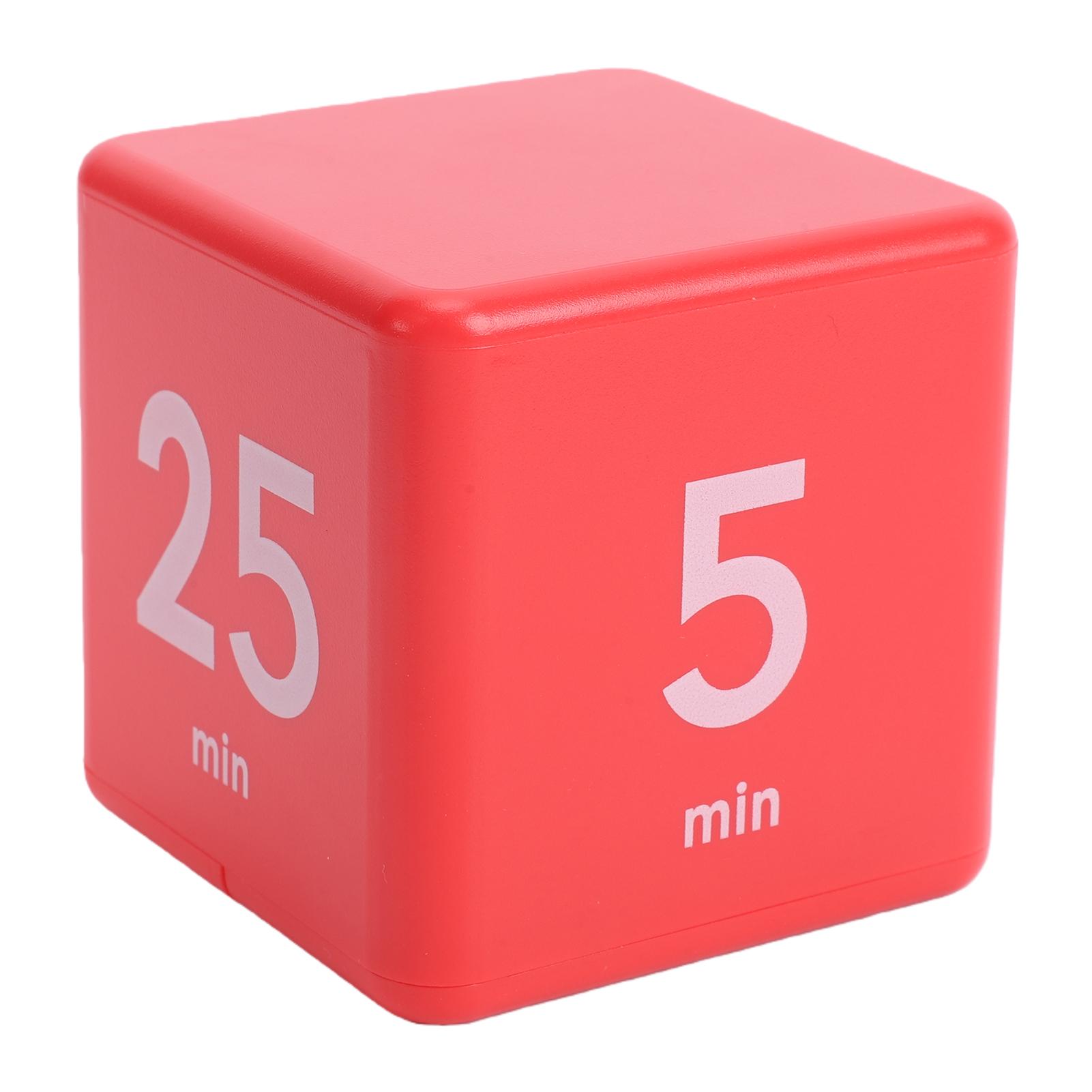 Cube Timer 5 15 25 45 Minutes Countdown Flip Productivity Cube Timer for Cooking Study Time Management Red