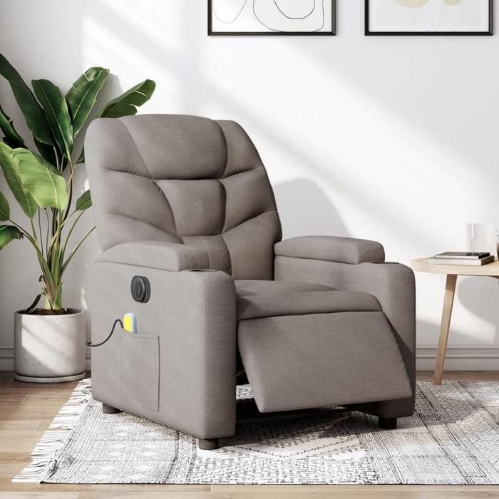 VidaXL Fauteuil de Massage Inclinable Électrique, Chaise de Relaxation avec Dossier et Repose-pied Réglables, Siège de 3204592