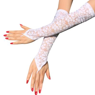 Wedding Thin Ultra Women Silky Elbow Thin Gloves Women Gloves Long Lace Gloves Fingerless Mitten
