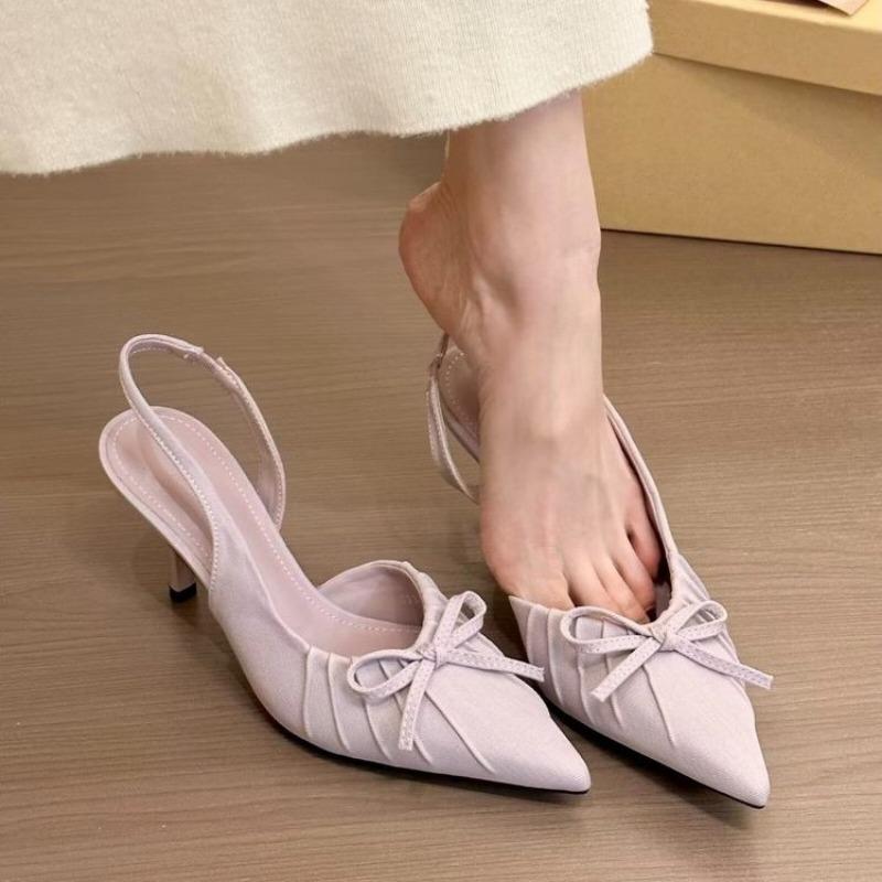 Summer Pointed Toe High Heel luxury Women Sandals Fashion Butterfly-knot Shoes Design Style Banquet Party Sandals talons femme