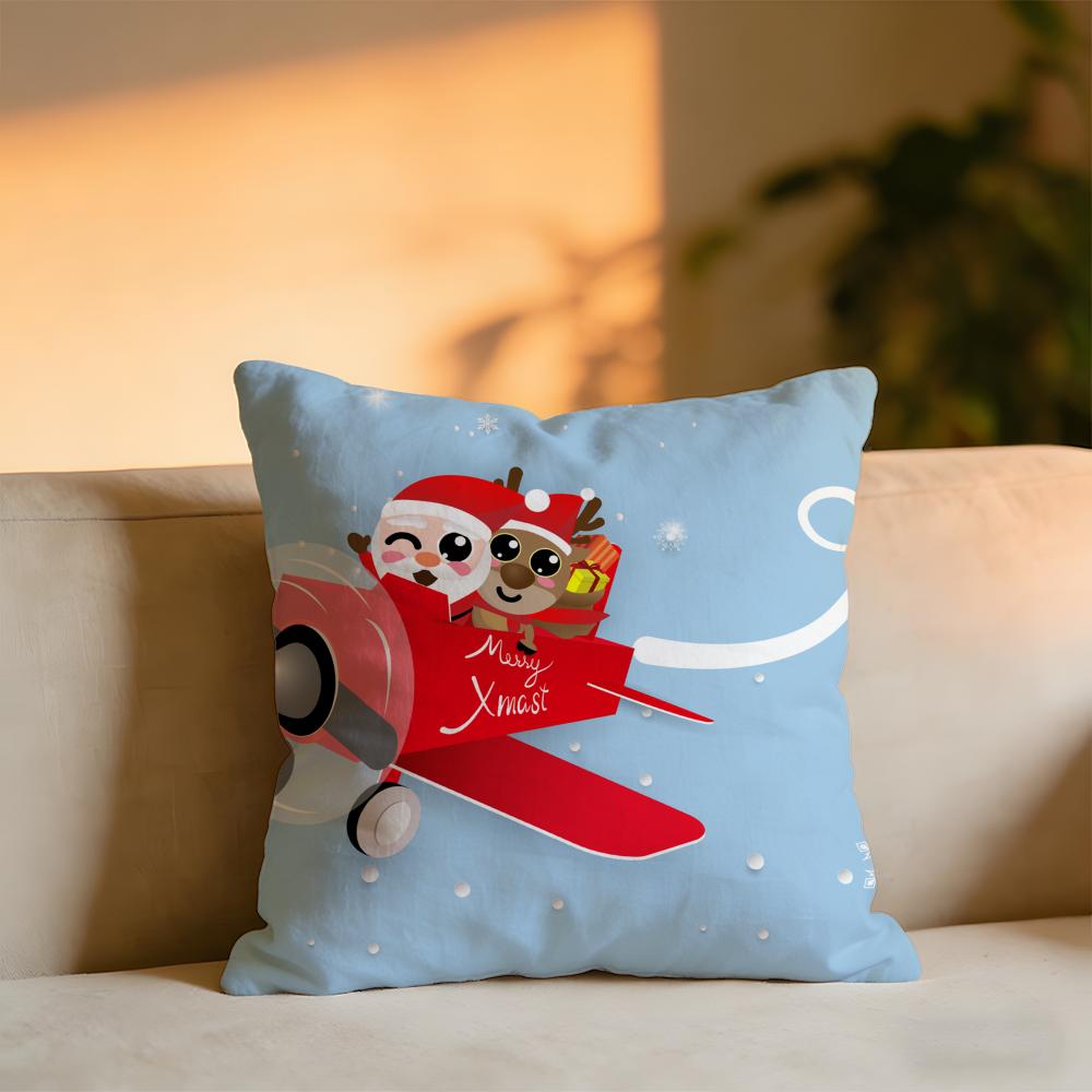 Süßer Weihnachts Kissenbezug Gemütliches Samt Kissen Weiches Warmes Kissen Für Sofa Bett