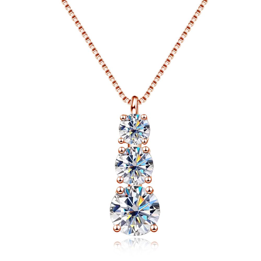 

KNOBSPIN D VVS1 Moissanite Diamond Necklace for Woman Wedding Jewely with GRA 925 Sliver Plated 18k White Gold Necklace 45cm&Zircon