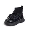 Girls' sock shoes, new autumn model, toddler princess shoes, black leather shoes, little girls' single shoes, Korean style short boots