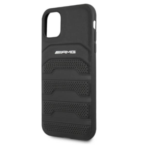 Amg Amhcn61Gsebk Iphone 11 6.1 Black/Black Hardcase Leather Debossed Lines