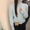 Gentle Soft Sticky High Neck Knitted Cardigan Female Fall Loose Single-breasted Short Section Lapel Sweater Coat