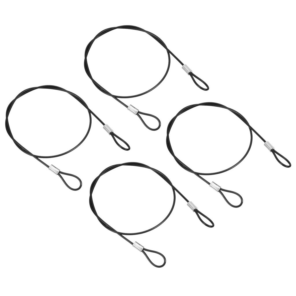 PATIKIL 4pcs Security Wire 0.5m Diameter 2mm Double Loop Stainless