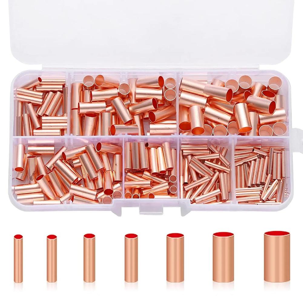 Electrical Butt Terminals Copper Crimp Connectors Wiring Projects Electrical Connection Heat Shrink Tubing Seamless Design