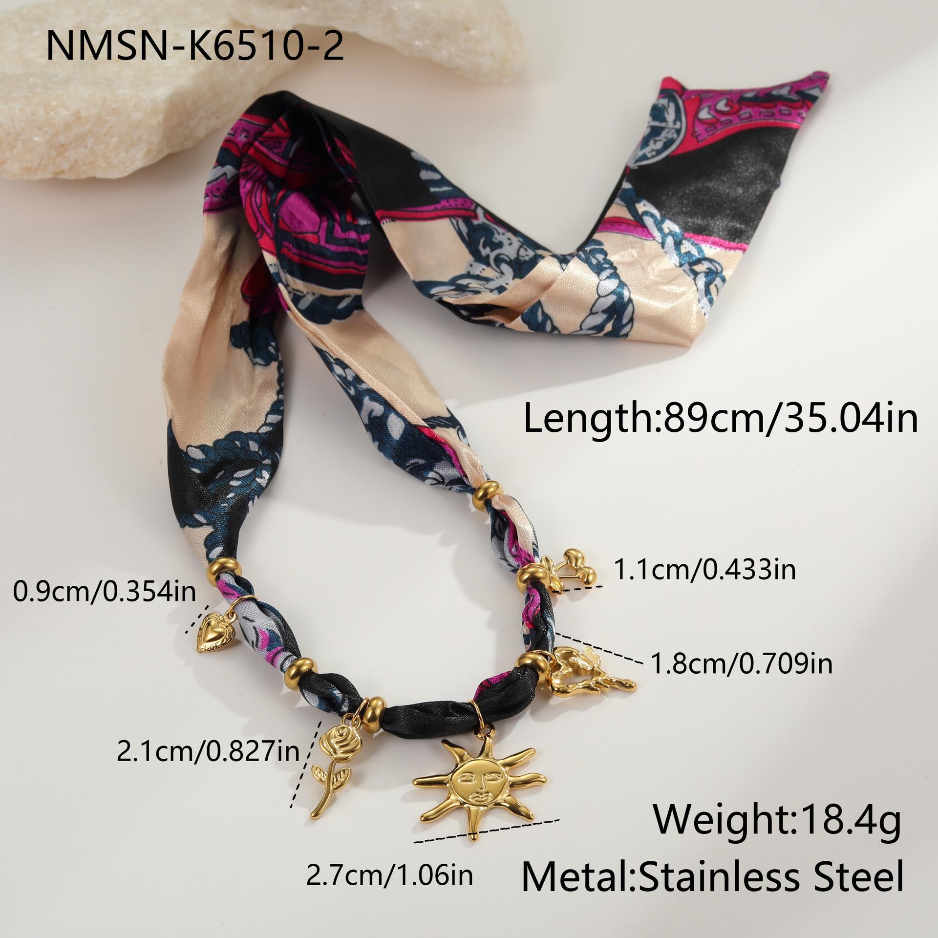 GEMCHIC Women s Sun Pendant Silk Scarf Necklace and Bracelet Set