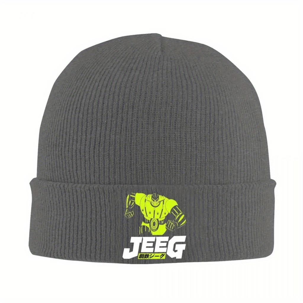 Mecha Anime Koutetsu Steel Jeeg Robot Knitted Hat for Women Men Beanies Autumn Winter Hats Mazinger Z Crochet Melon Cap